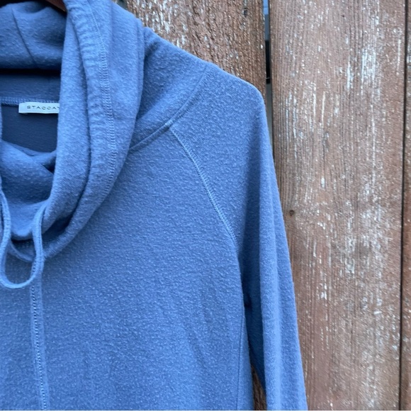 STACCATO Women’s Blue Long Sleeve Cowl Neck Soft Fuzzy Sweatshirt Size Medium - Picture 7 of 12